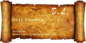 Deli Levente névjegykártya